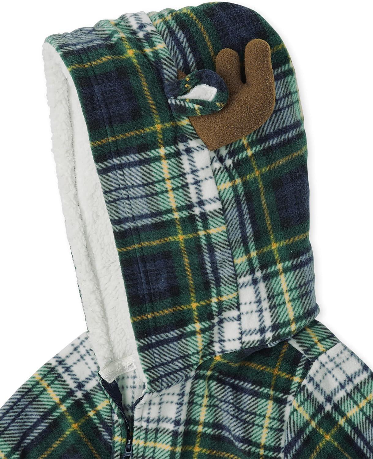 imageThe Childrens Place Baby and Family Matching Fleece Holiday Pajama SetMoose Plaid