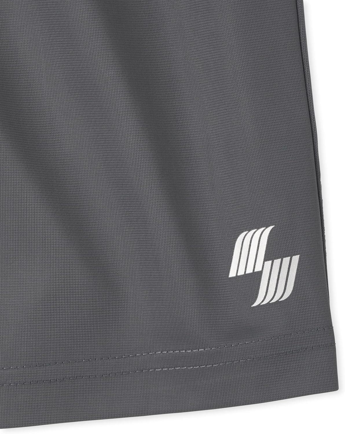 imageThe Childrens Place Boys Performance Basketball Shorts 2 PackBlackTidalRedBlueGray