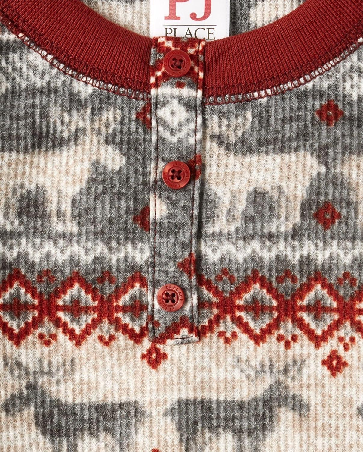 imageThe Childrens Place Family Matching Plaid Waffle 2 Piece Pajama SetsWinter Fairisle