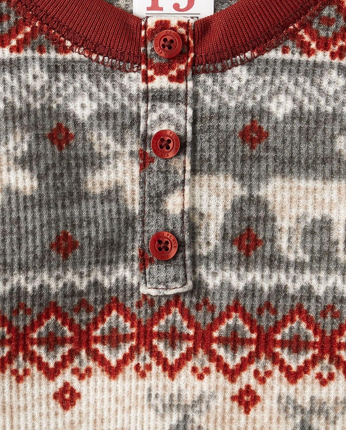 imageThe Childrens Place Family Matching Plaid Waffle 2 Piece Pajama SetsWinter Fairisle