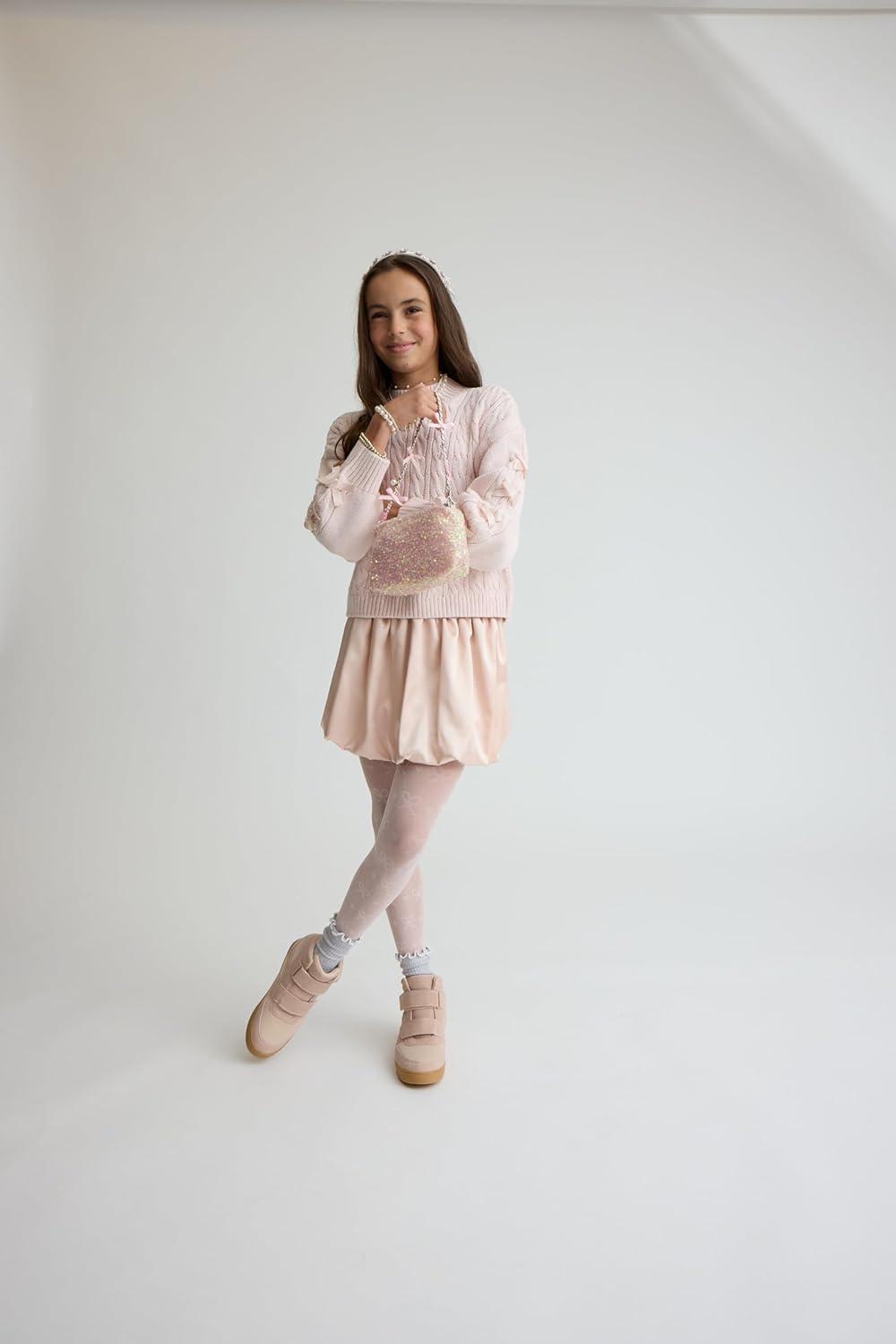 imageThe Childrens Place Girls Long Sleeve Pullover Cable Knit SweaterPrimrose Ribbon