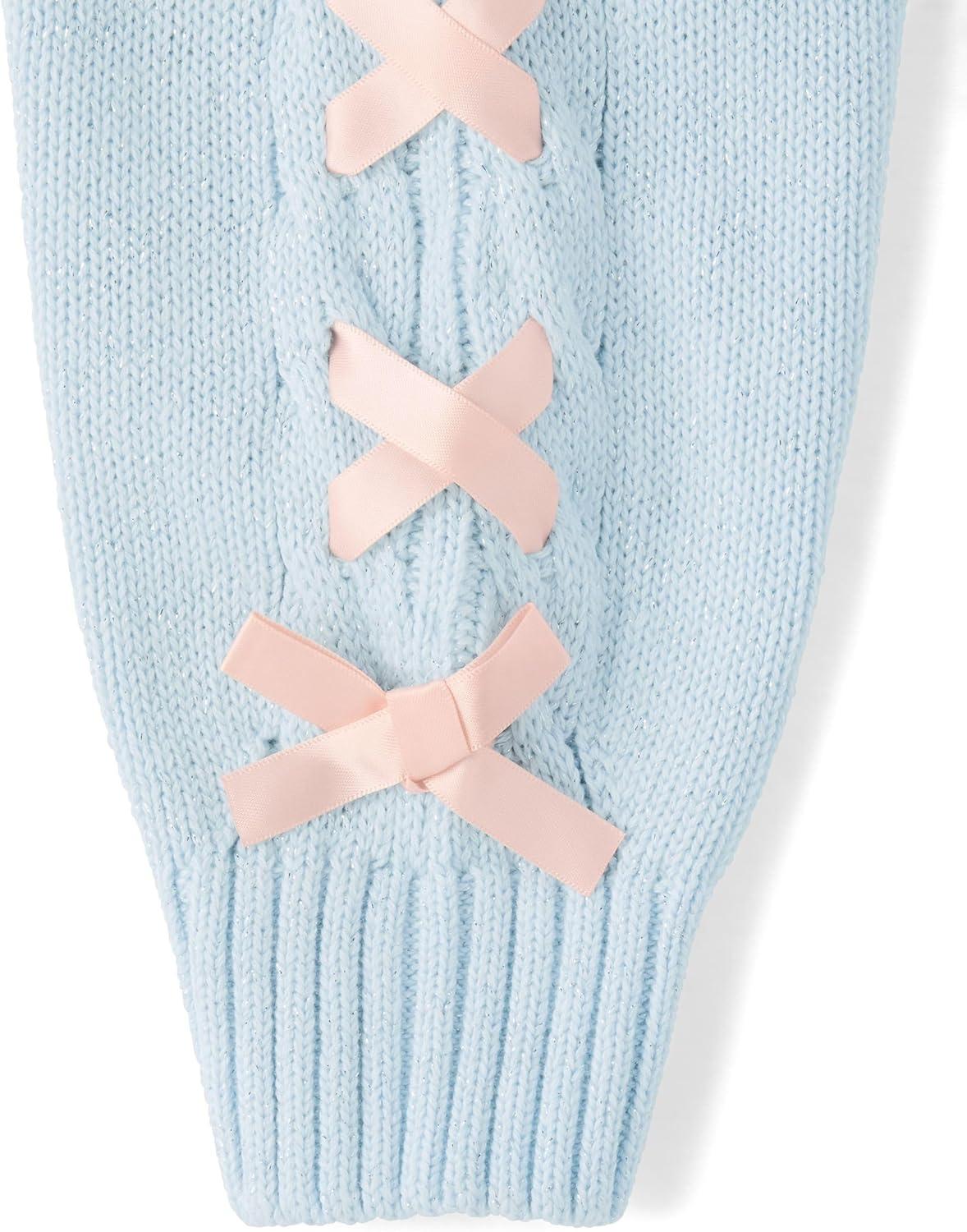 imageThe Childrens Place Girls Long Sleeve Pullover Cable Knit SweaterSoft Sky Ribbon