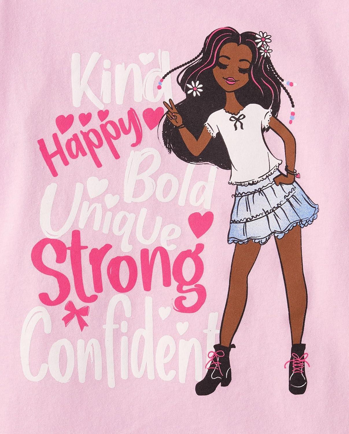 imageThe Childrens Place Girls UnicornsButterfly Short Sleeve Graphic TShirts3 PackButterflyCarGirl Be You