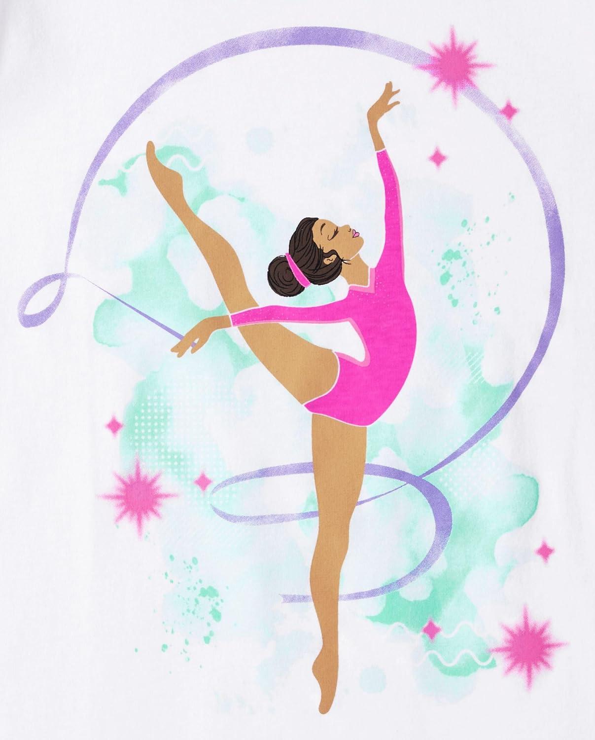 imageThe Childrens Place Girls UnicornsButterfly Short Sleeve Graphic TShirts3 PackCheerUnicornGymnastics