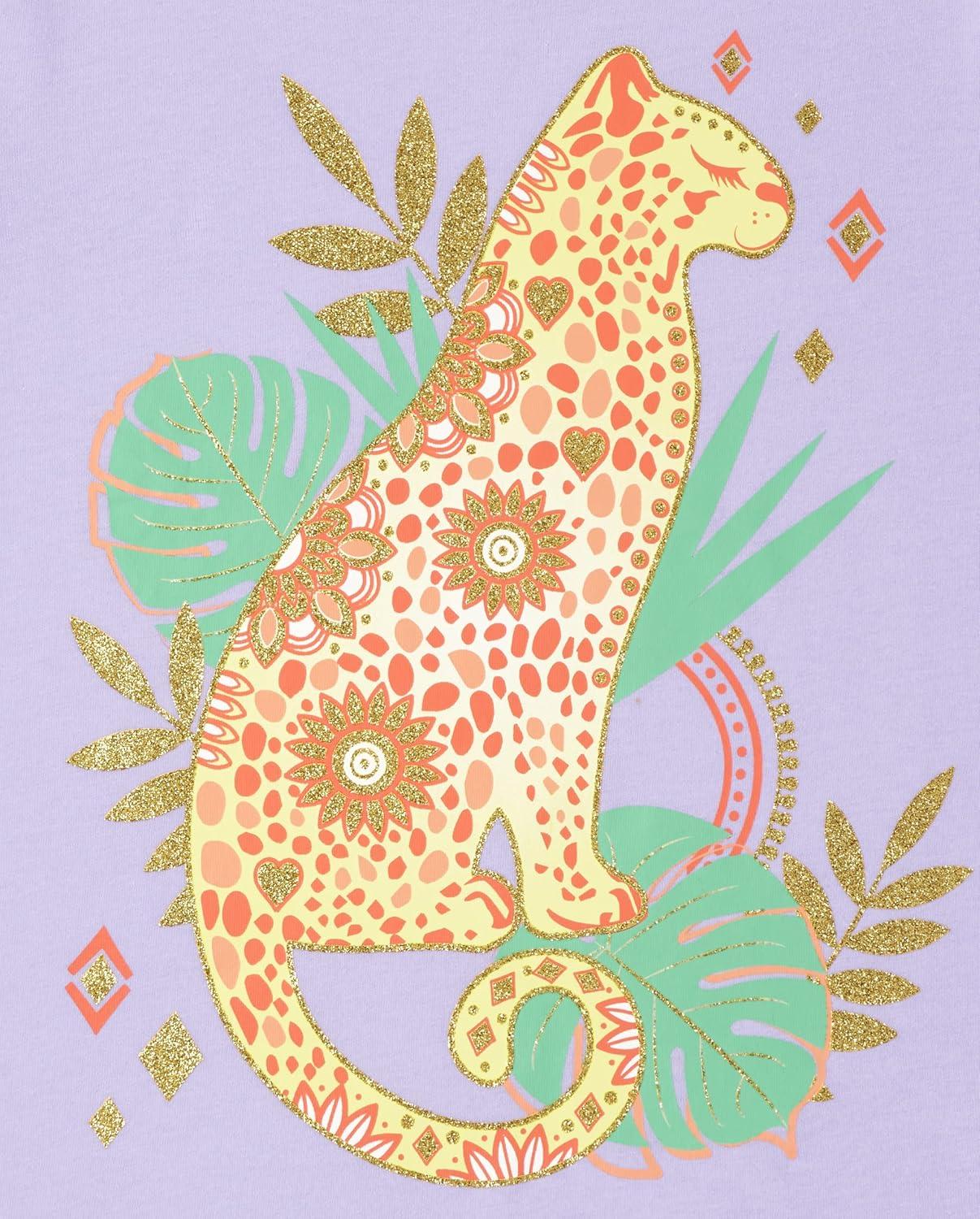 imageThe Childrens Place Girls UnicornsButterfly Short Sleeve Graphic TShirts3 PackCheetahDolphinUnicorn