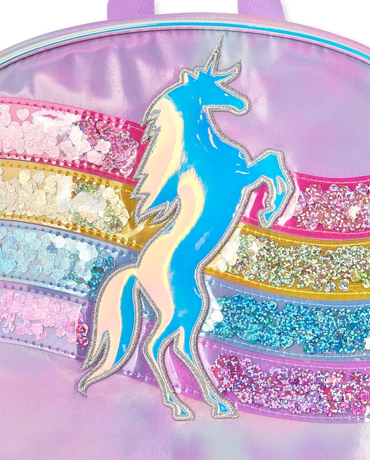 imageThe Childrens Place Kids Preschool Elementary Backpack for Boys and GirlsMulticolor Unicorn Confetti Shaker