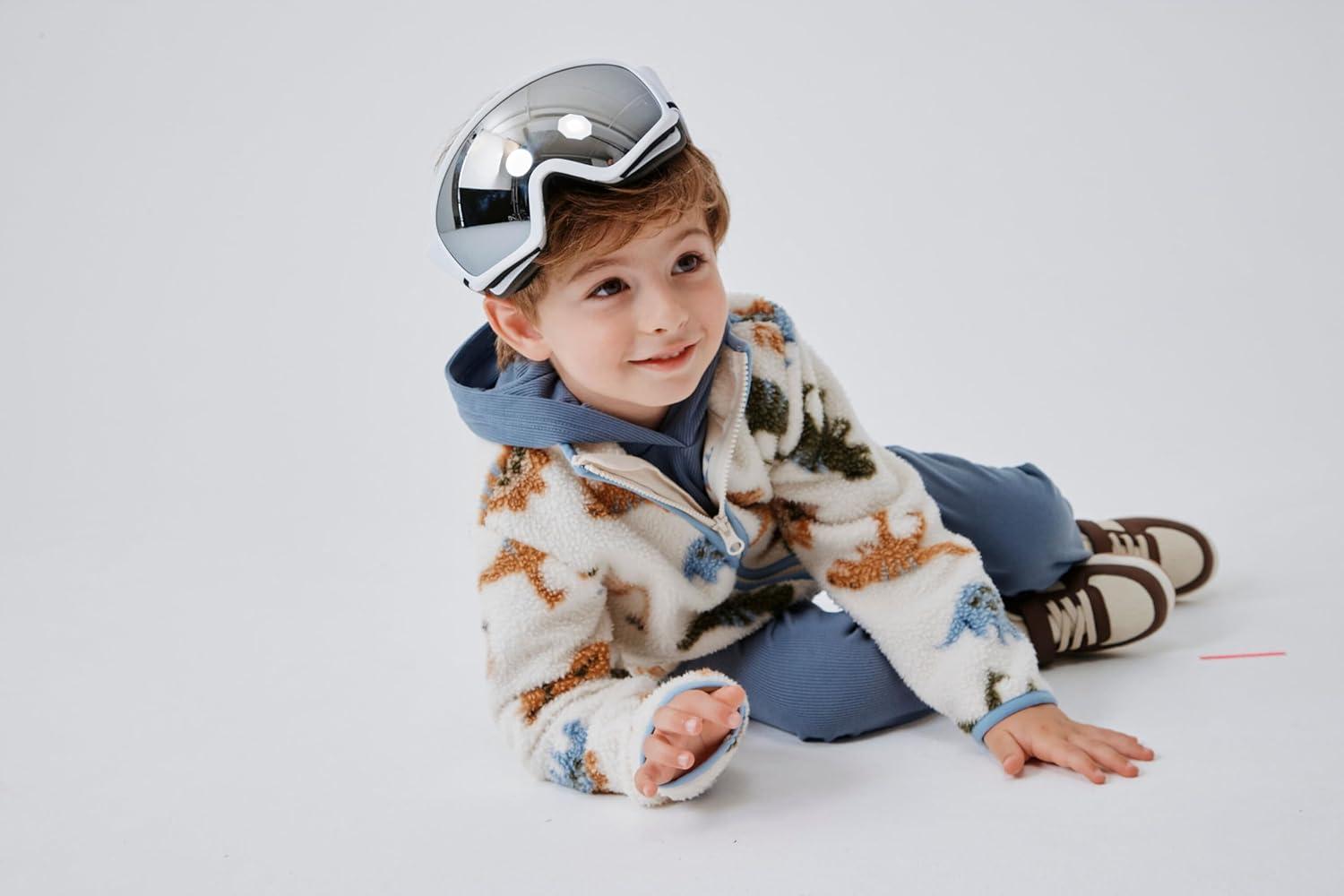 imageThe Childrens Place boys And Toddler Long Sleeve Sherpa Fleece Full Zip JacketDino Haystack