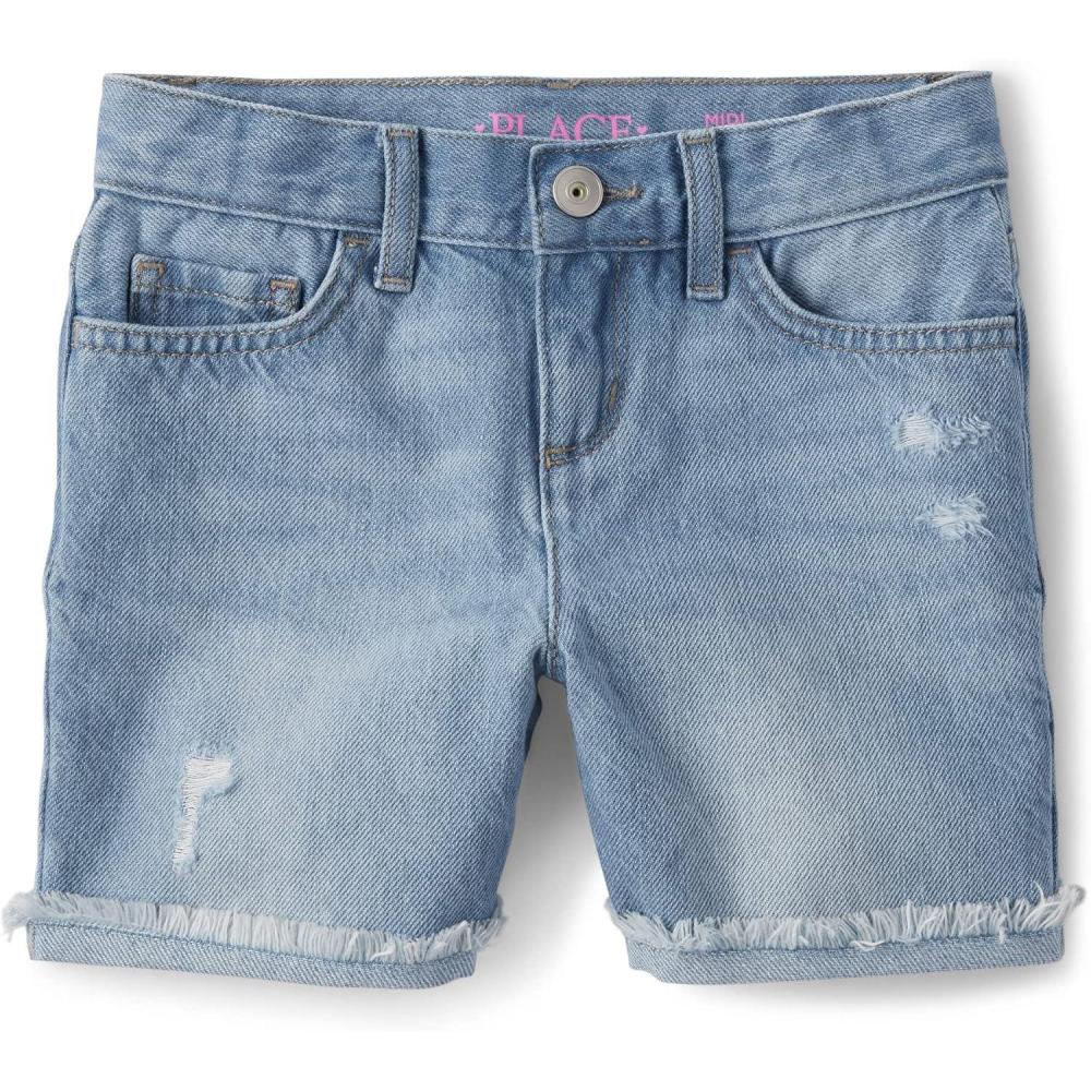 imageDenim Midi ShortsDestructed Rose Wash
