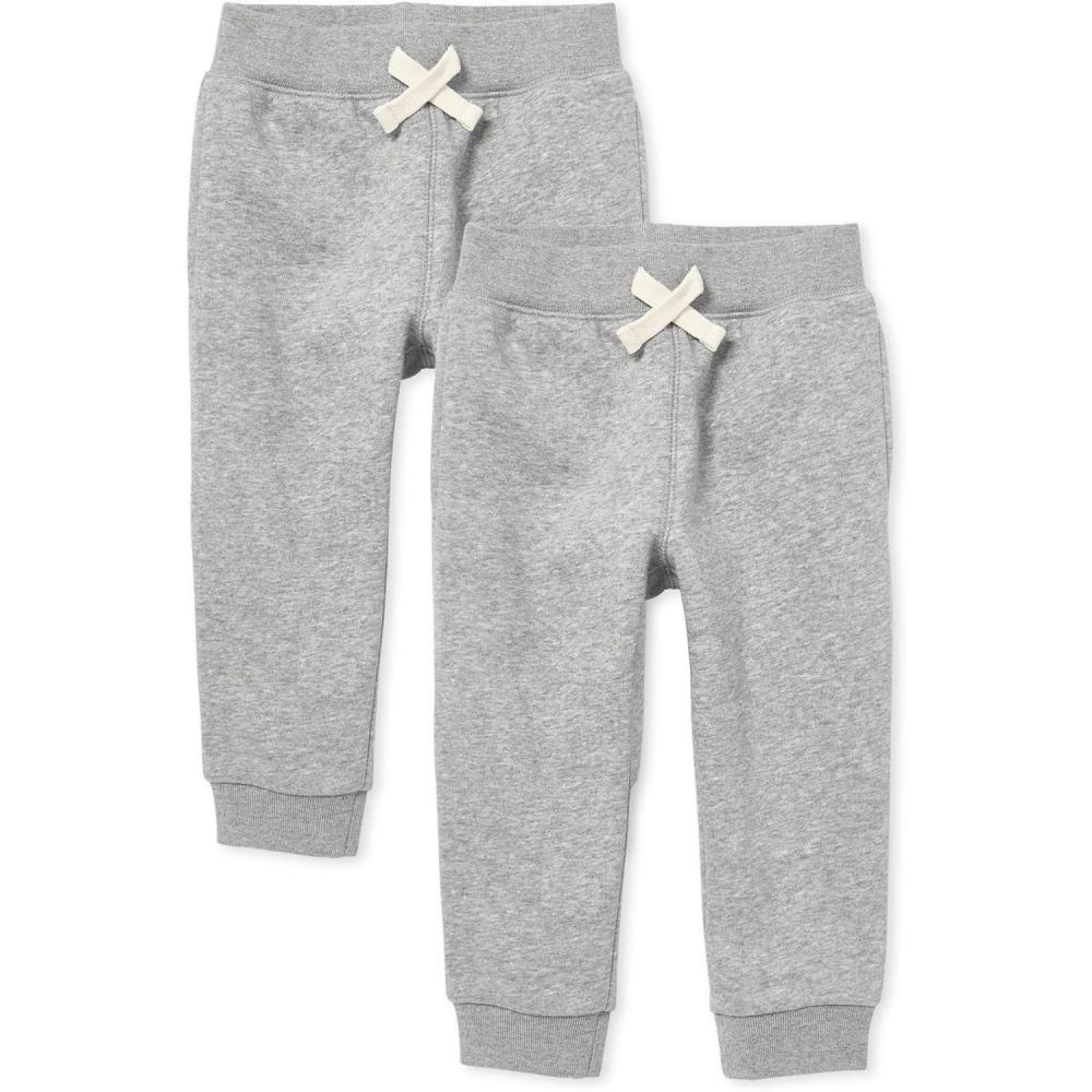 imageThe Childrens Place Baby Boys Active Fleece Jogger PantsLt Grey 2pack