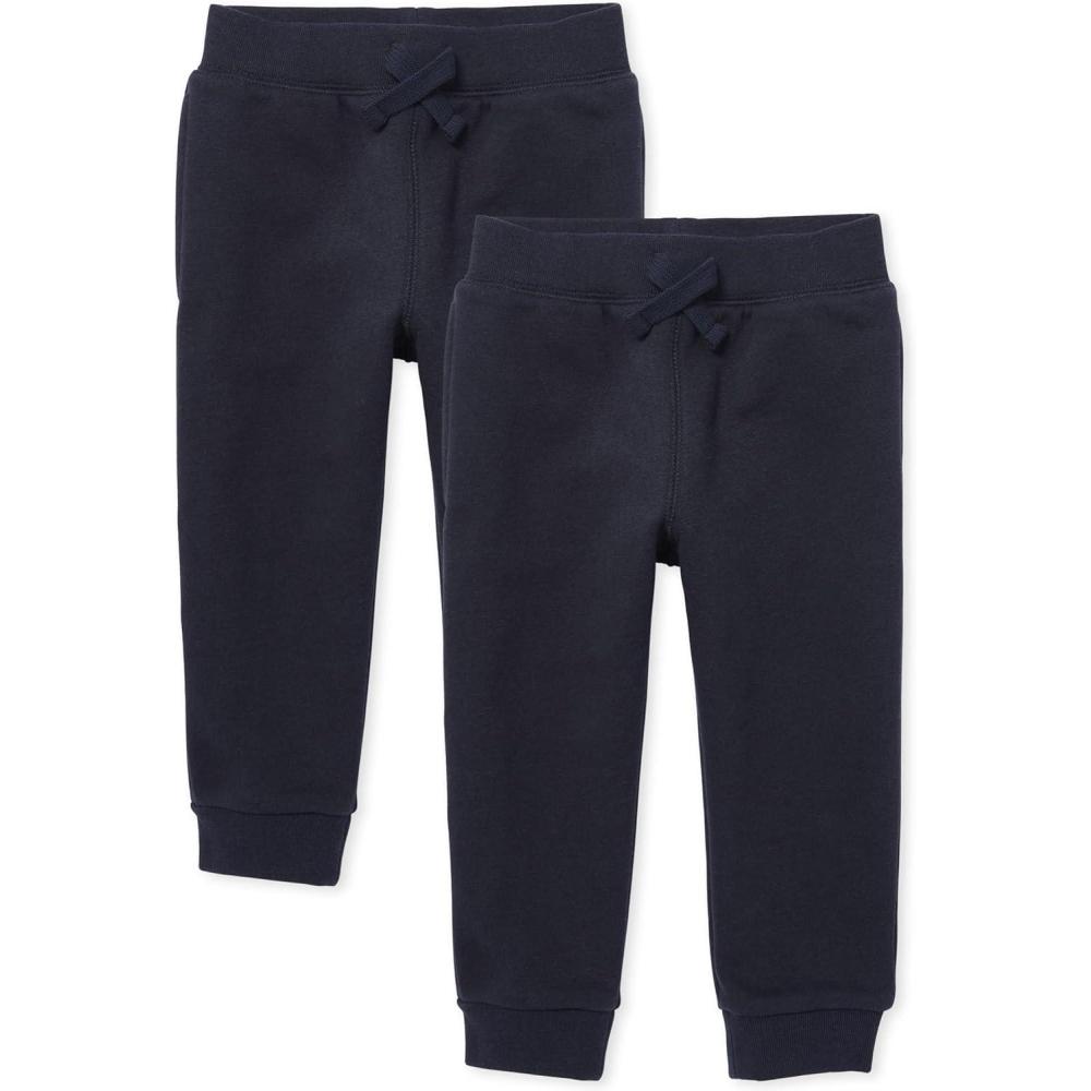 imageThe Childrens Place Baby Boys Active Fleece Jogger PantsNew Navy 2 Pack