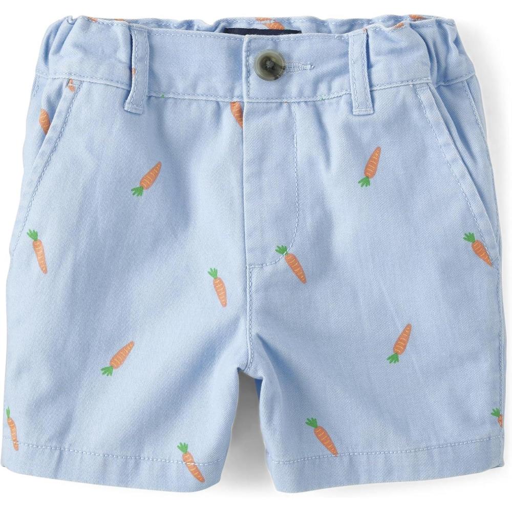 imageThe Childrens Place Baby Boys Chino ShortsBlue Carrot Print