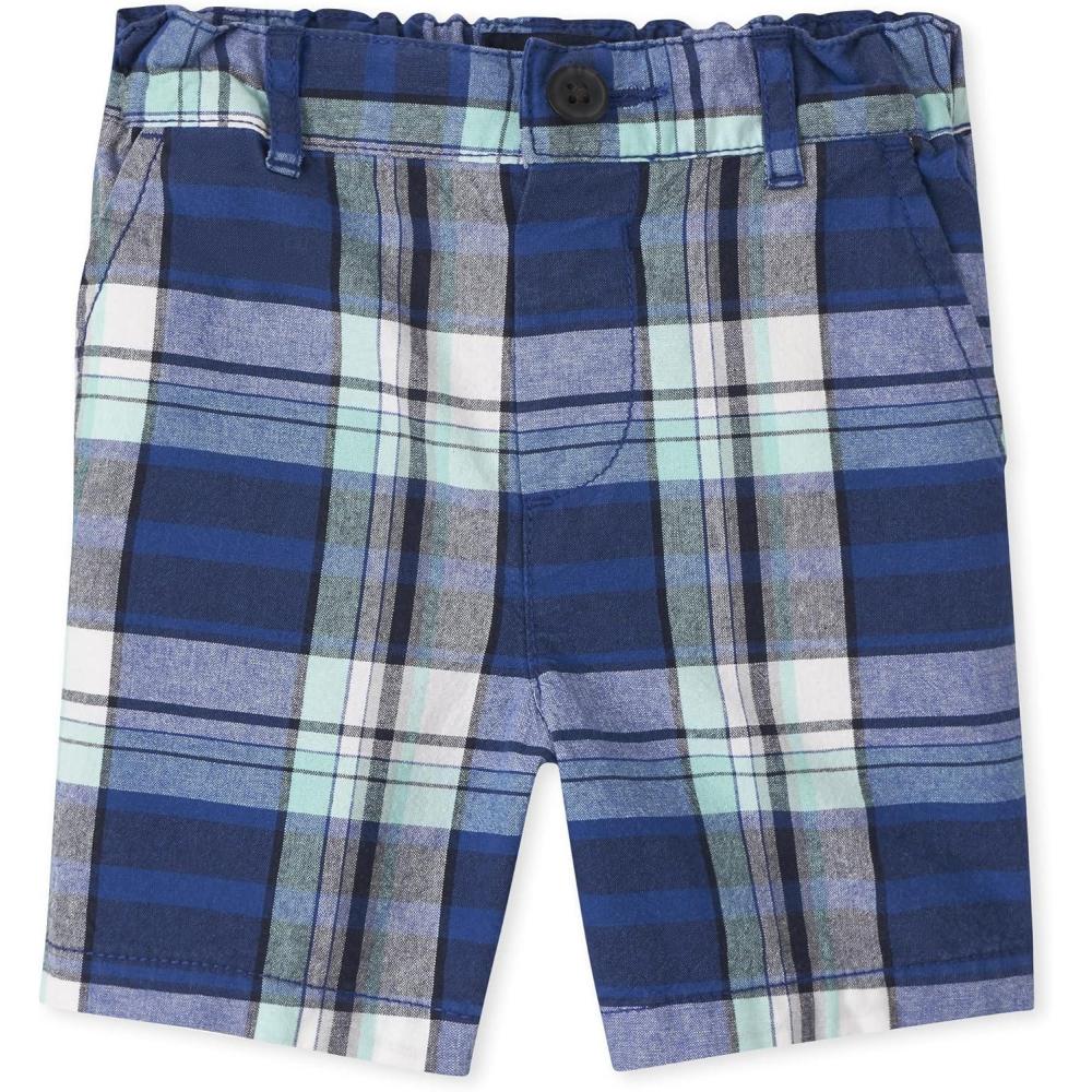 imageThe Childrens Place Baby Boys Chino ShortsBlue Plaid