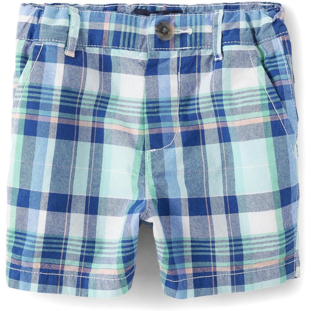 imageThe Childrens Place Baby Boys Chino ShortsNavy Sail Plaid