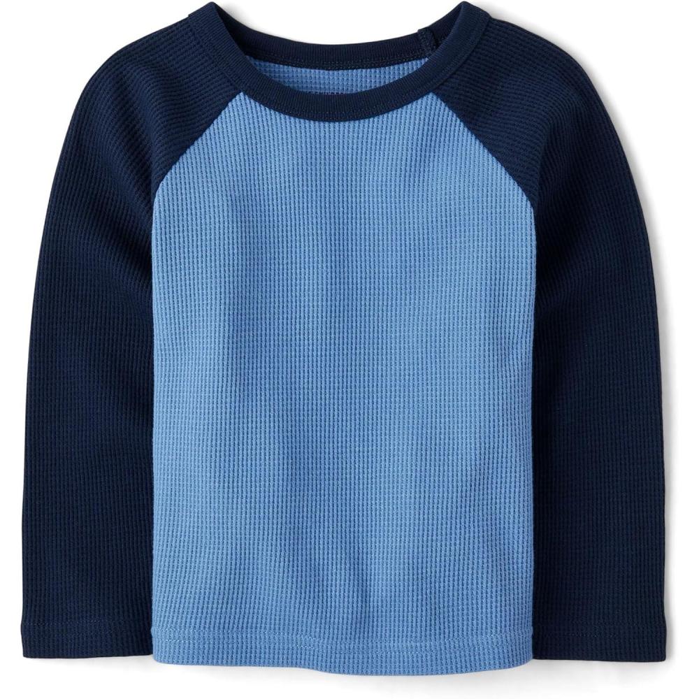 imageThe Childrens Place Baby Boys and Toddler Long Sleeve Everday Casual Thermal Knit ShirtMorningsky Raglan