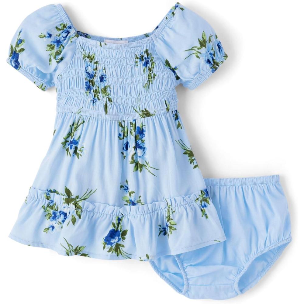 imageThe Childrens Place Baby Girls and Newborn Casual Short Sleeve Dress with Diaper CoverBreeze