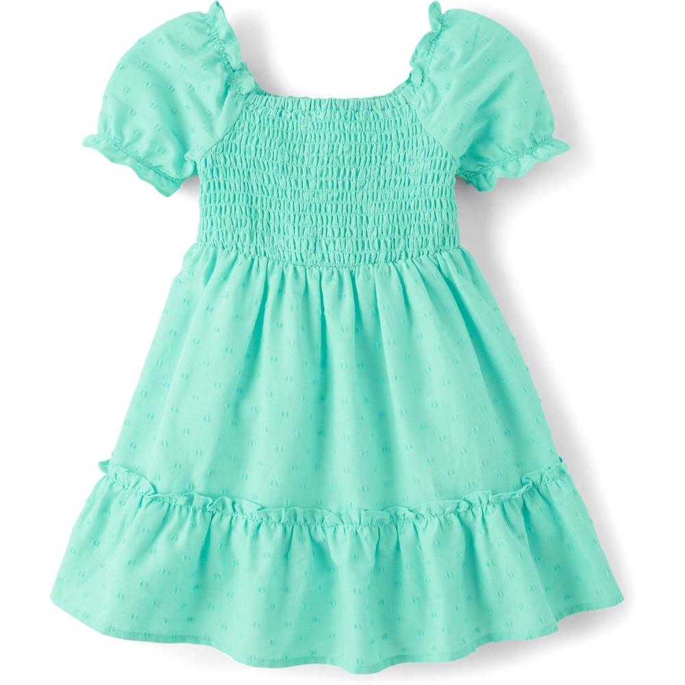 imageThe Childrens Place Baby Girls and Toddler Short Sleeve Casual DressesMint Tea