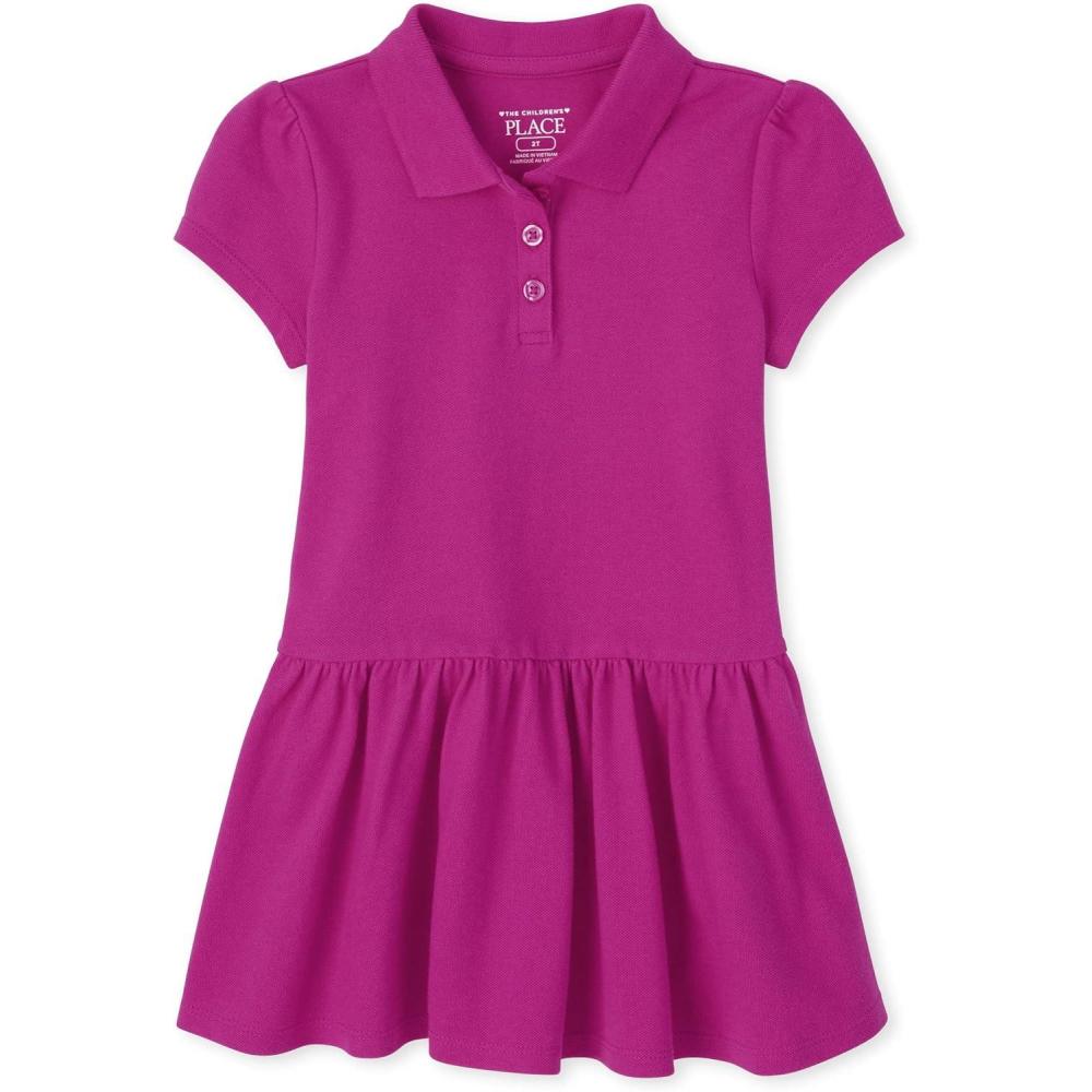 imageThe Childrens Place Baby Girls and Toddler Short Sleeve Pique Polo Dress