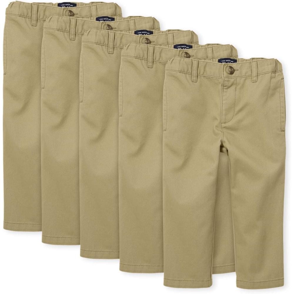 imageThe Childrens Place BabyBoys And Toddler Boys Chino PantsFlax 5 Pack