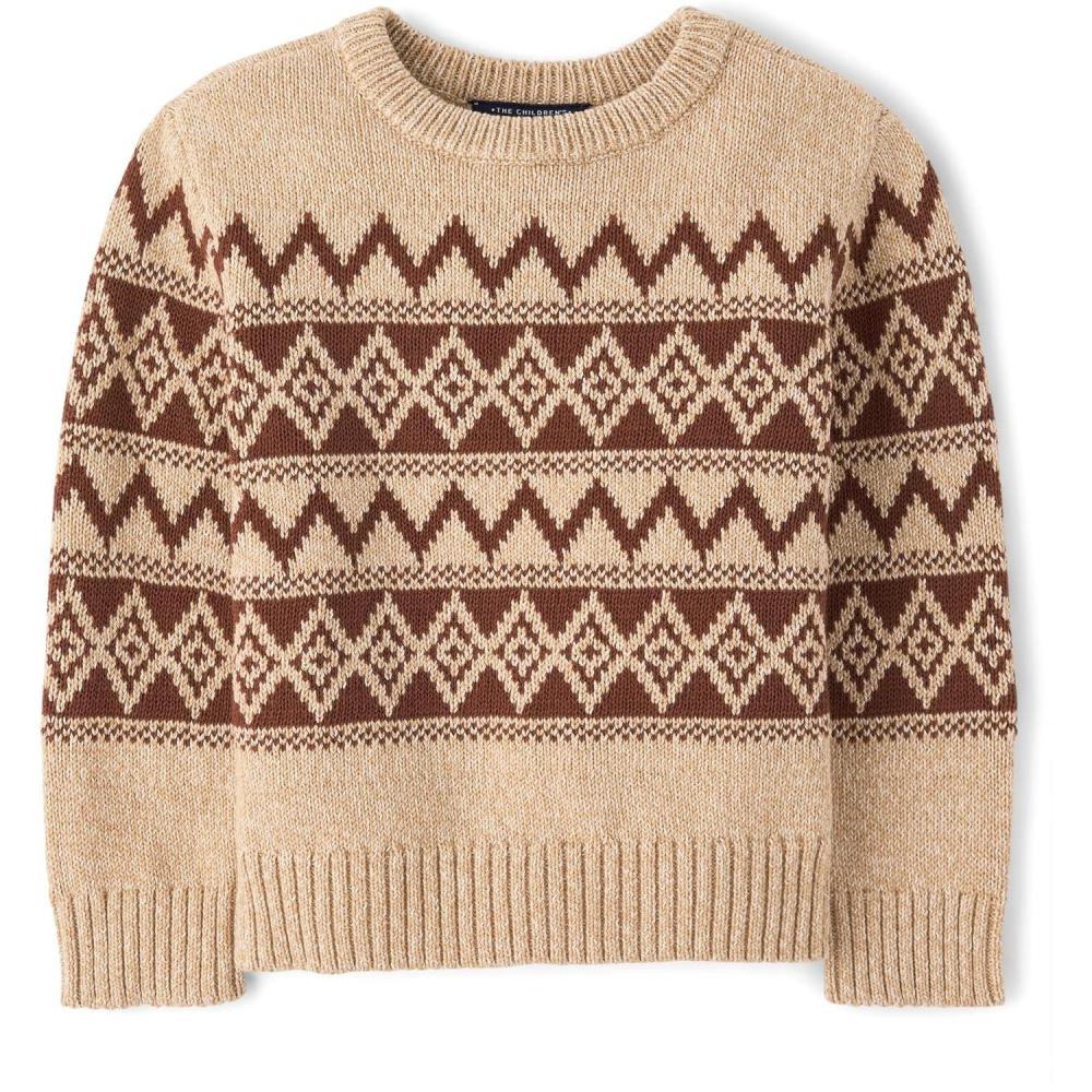 imageThe Childrens Place BabyBoys and Toddler Long Sleeve Crew Neck Pullover SweaterTerra Fairisle