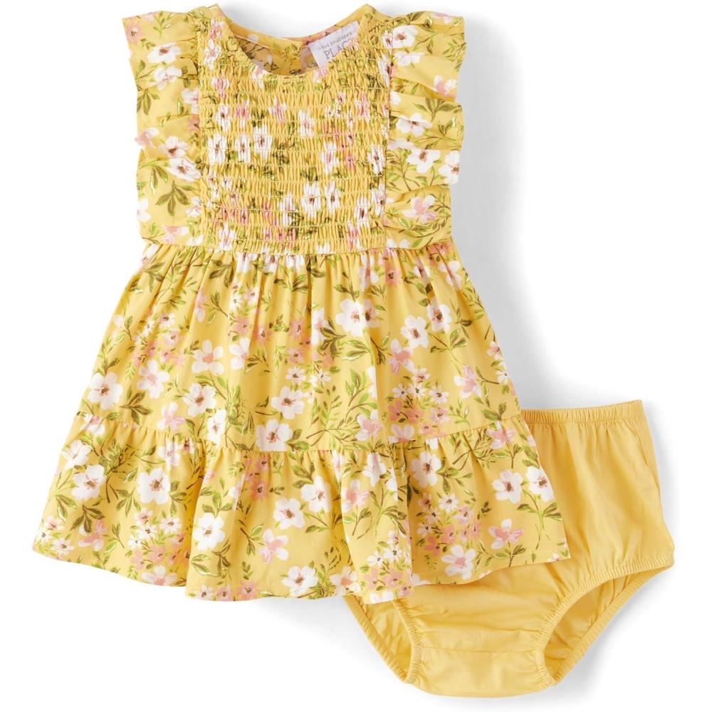 imageThe Childrens Place BabyGirls and Newborn Sleeveless Casual DressSunset Gold Floral