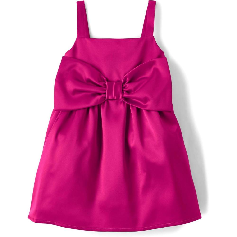 imageThe Childrens Place BabyGirls and Toddler Dressy Dress Short SleeveWild Fuschia Bow