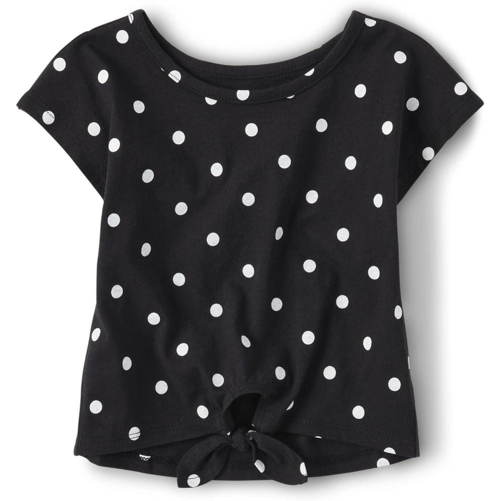 imageThe Childrens Place BabyGirls and Toddler Short Sleeve Everyday Casual Knit ShirtBlack