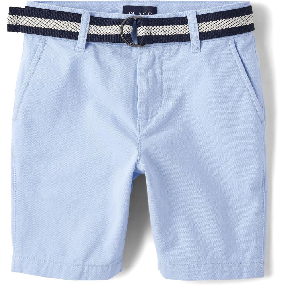 imageThe Childrens Place Boys Belted Chino ShortsWhirlwind Blue