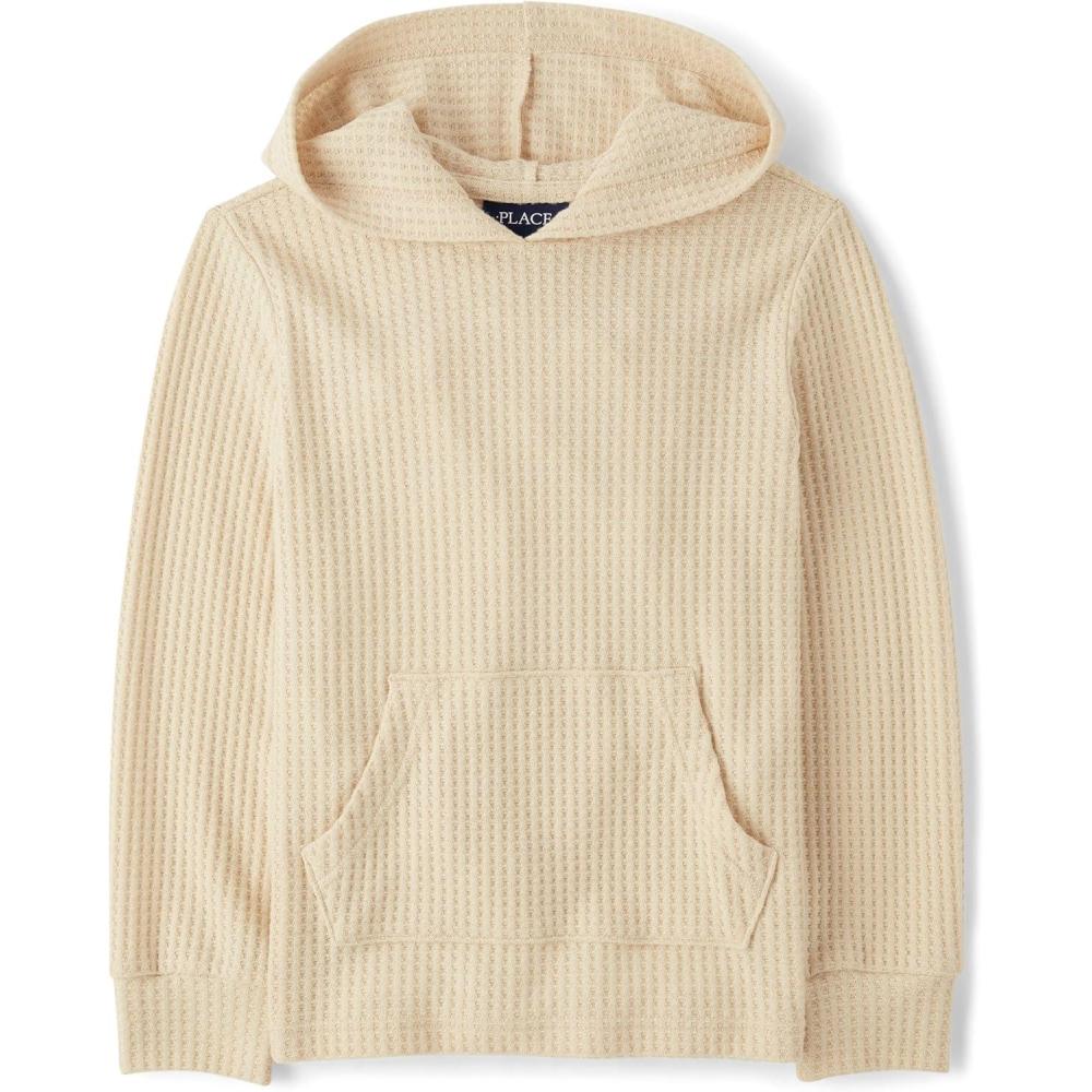 imageThe Childrens Place Boys Long Sleeve Thermal Knit Hooded PulloverHaystack