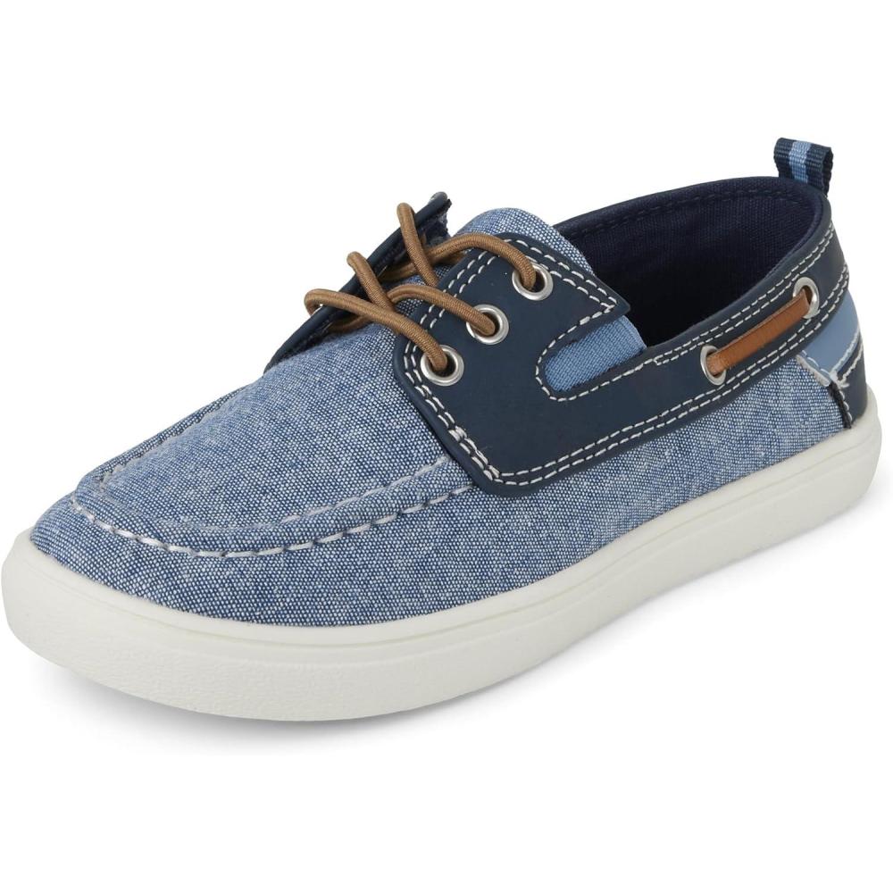 imageThe Childrens Place Boys Slip on Boat ShoesNavyNavy