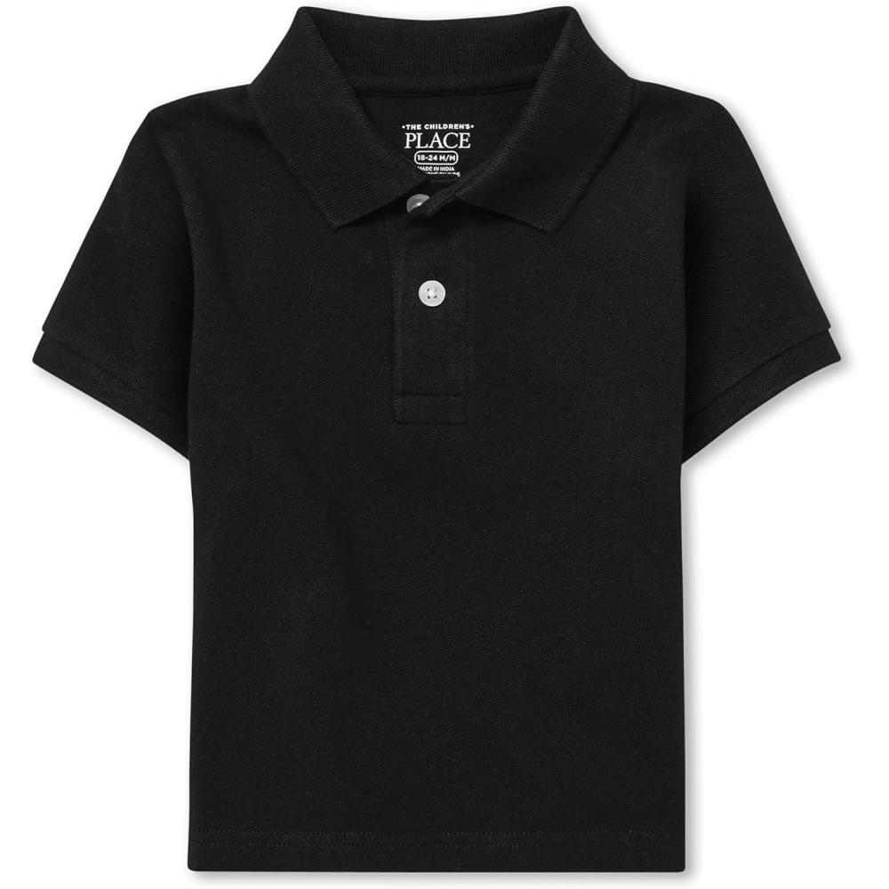 imageThe Childrens Place Boys Uniform Performance PoloBlack