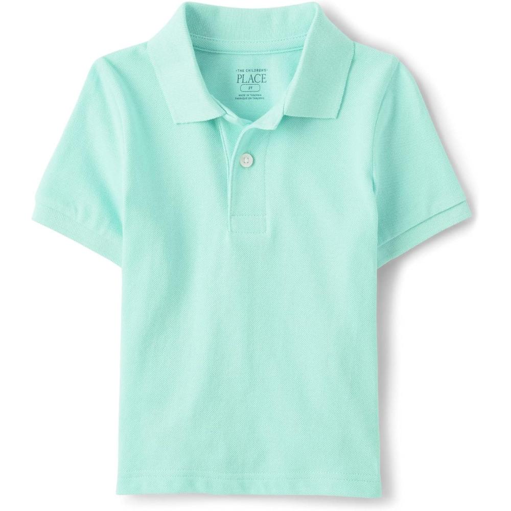 imageThe Childrens Place Boys Uniform Performance PoloMellow Aqua