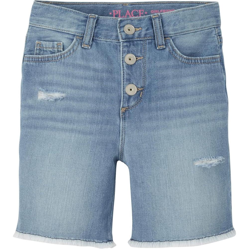imageThe Childrens Place Denim Shortie ShortsBecca Wash