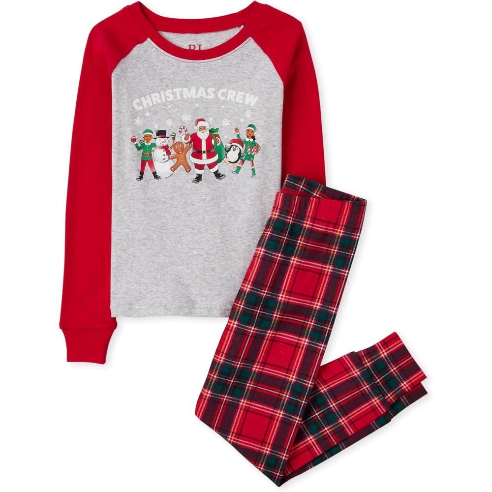 imageThe Childrens Place Family Matching Christmas and Holiday Pajama Sets CottonXmas Crew