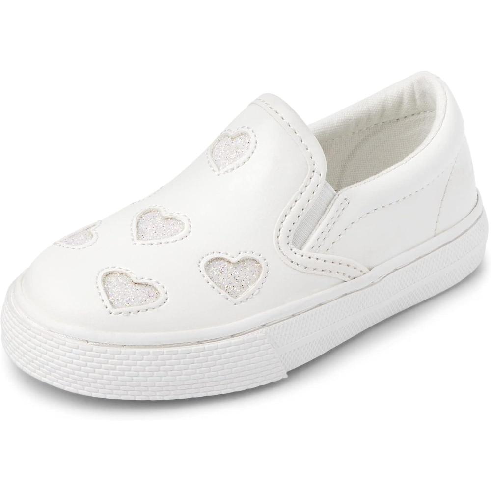 imageThe Childrens Place Girls Baby Toddler Casual Slip on Shoes SneakerRockstar Heart