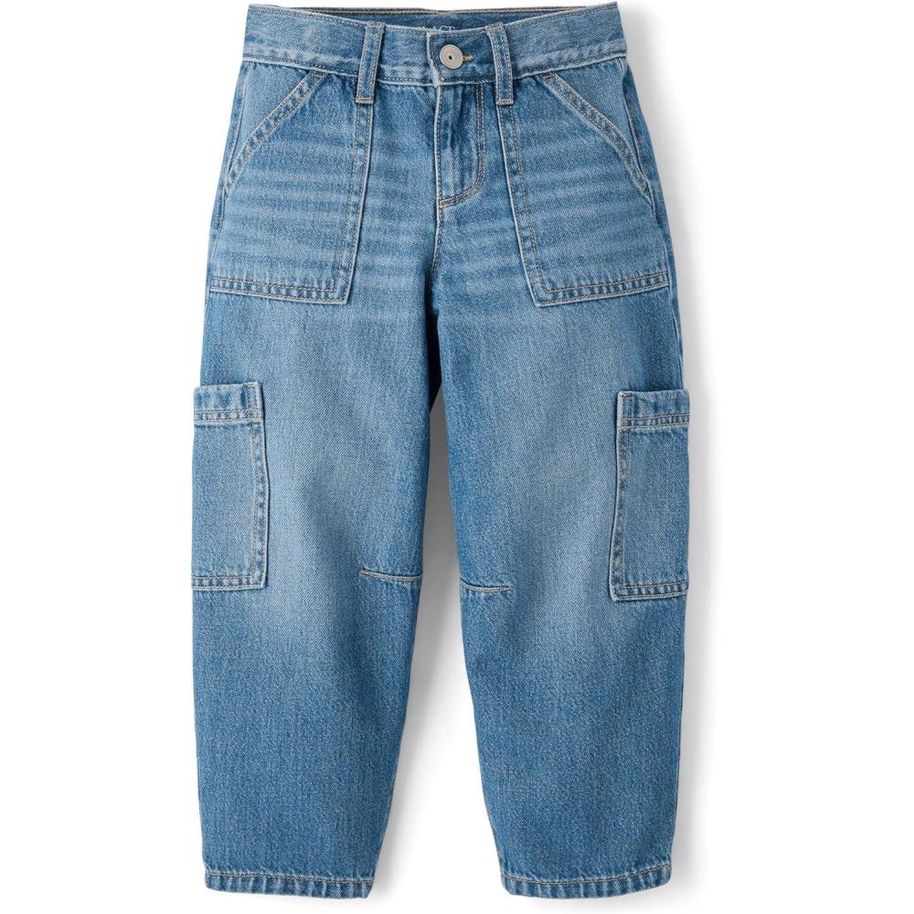 imageThe Childrens Place Girls Barrel Leg JeansOrchard Wash