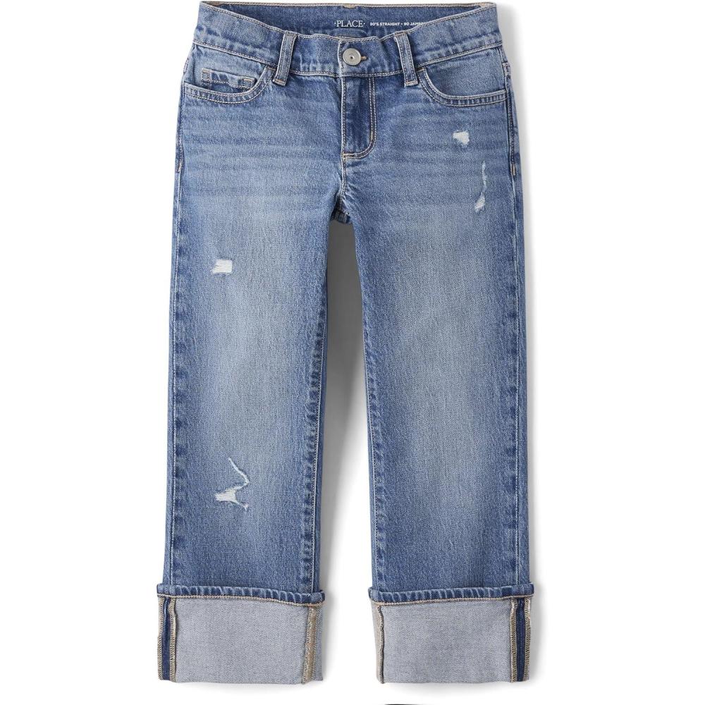 imageThe Childrens Place Girls Button Front Super Skinny Jeans90s Valley Wash Ankle Cuff