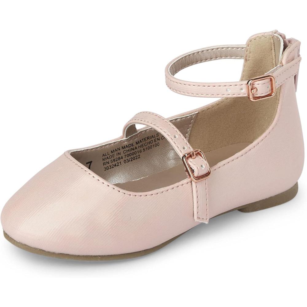 imageThe Childrens Place Girls Closed Toe Ballet FlatBlush Pink