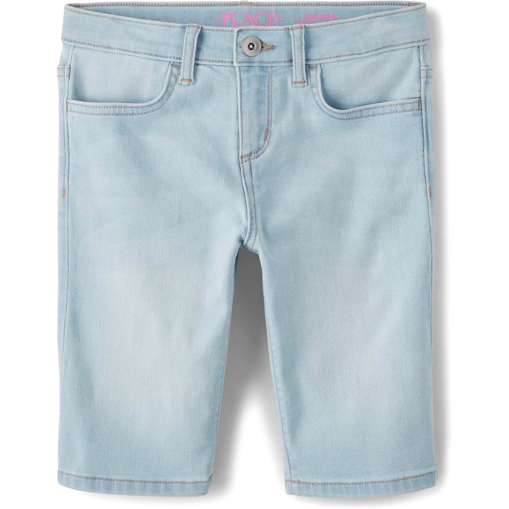 imageThe Childrens Place Girls Denim Skimmer ShortsLily Wash