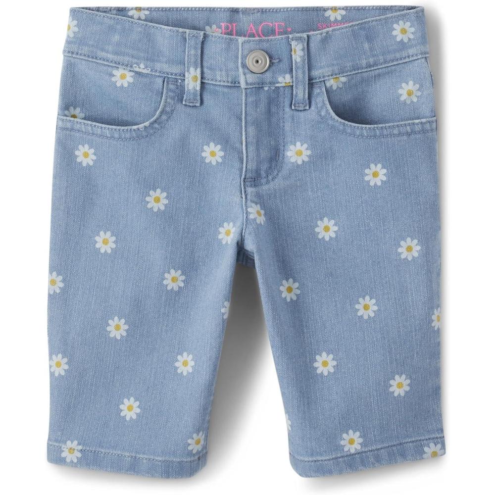 imageThe Childrens Place Girls Denim Skimmer ShortsPeony Wash