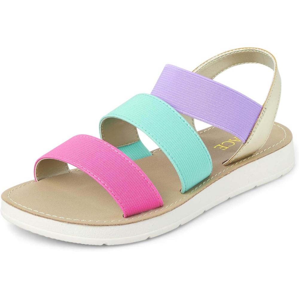 imageThe Childrens Place Girls Elastic Band SandalsMulticolor Triple Band