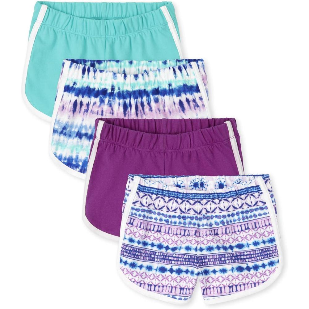 imageThe Childrens Place Girls Knit Dolphin ShortsBlue Radiance 4pack