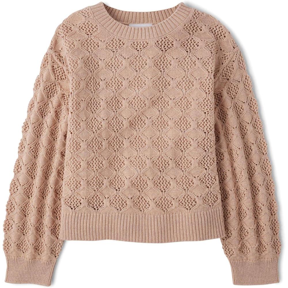 imageThe Childrens Place Girls Long Sleeve Crew Neck Pullover SweaterWarm Blush
