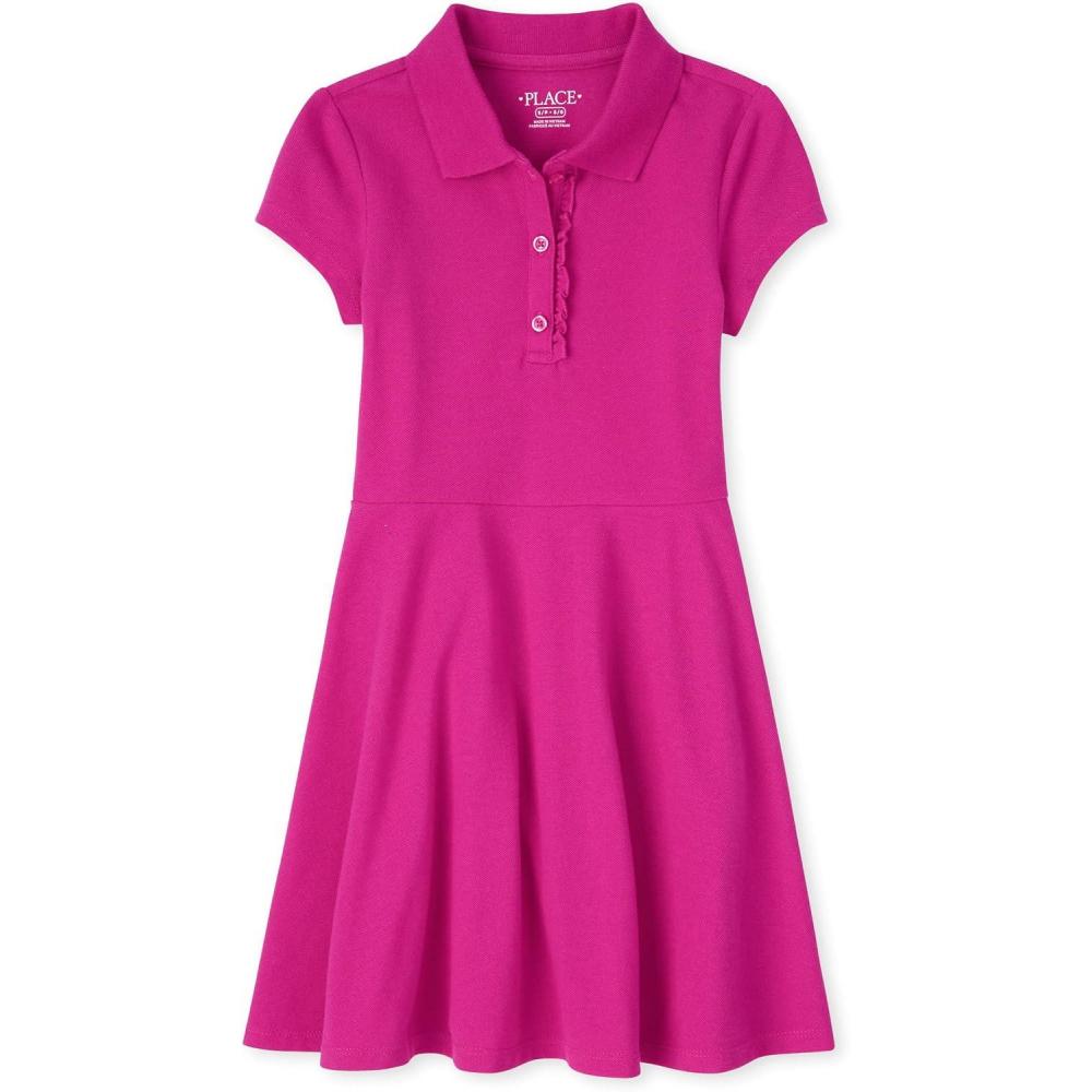 imageThe Childrens Place Girls Pique Polo DressAurora Pink