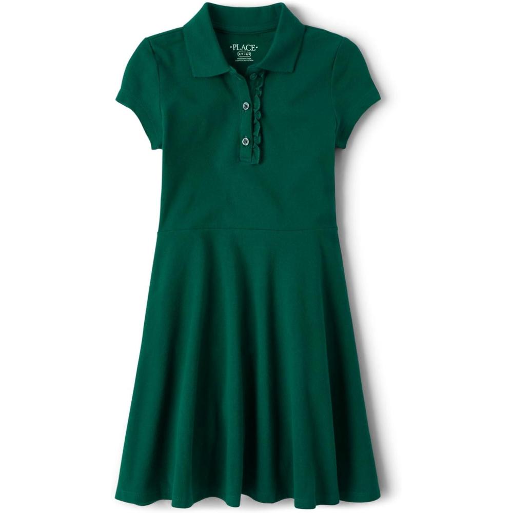 imageThe Childrens Place Girls Pique Polo DressSpruceshad