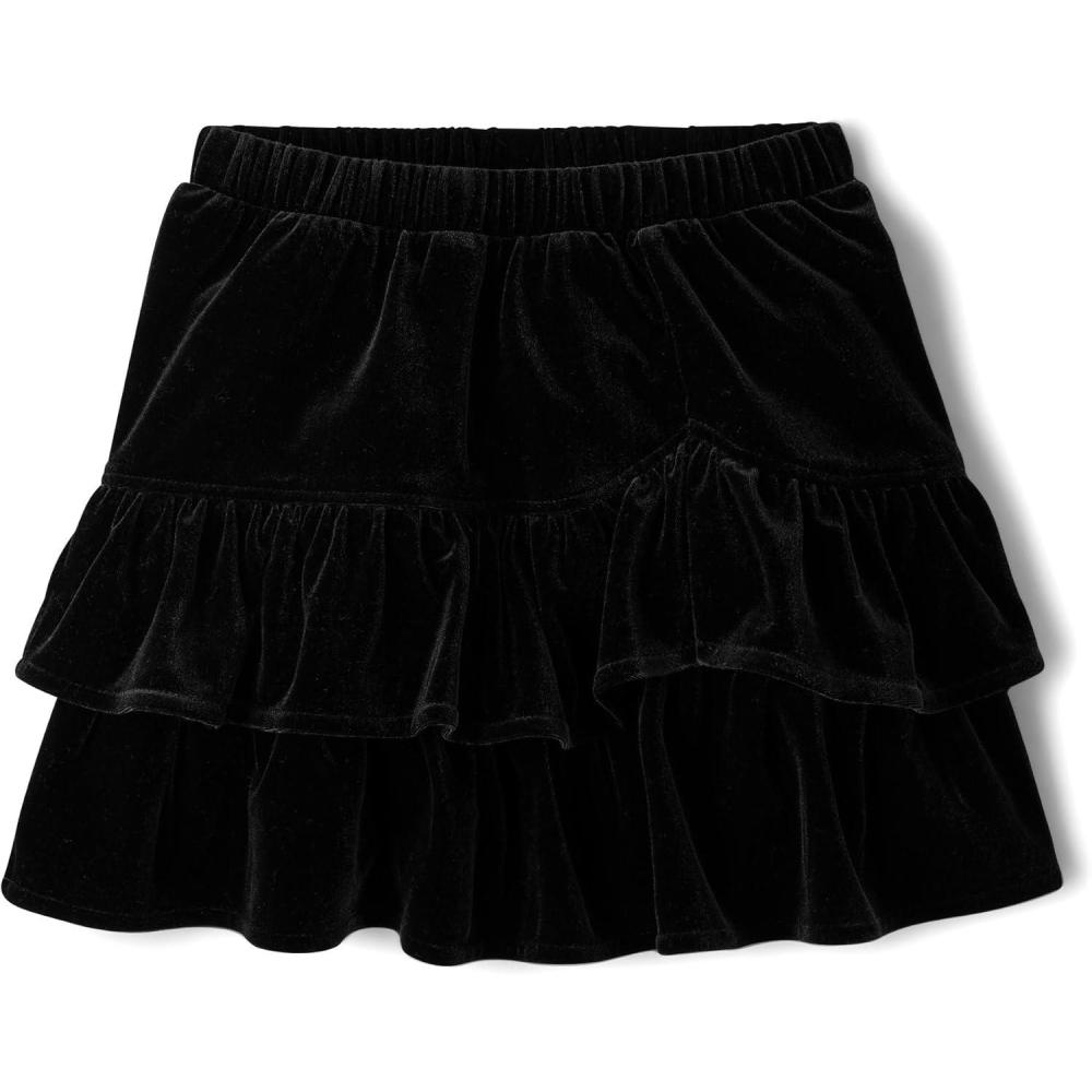 imageThe Childrens Place Girls Pull on Dressy SkirtsBlack Velour