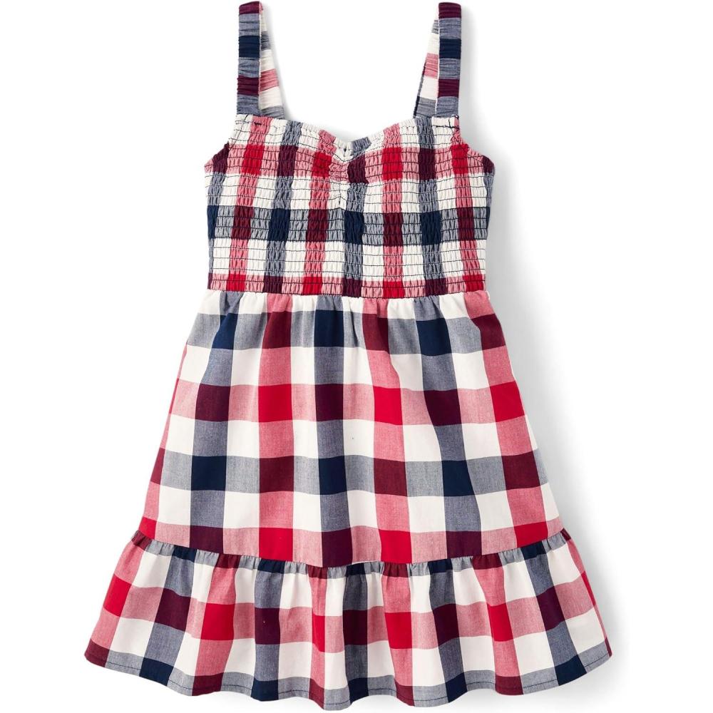 imageThe Childrens Place Girls Short Sleeve Dressy DressAmericana Gingham