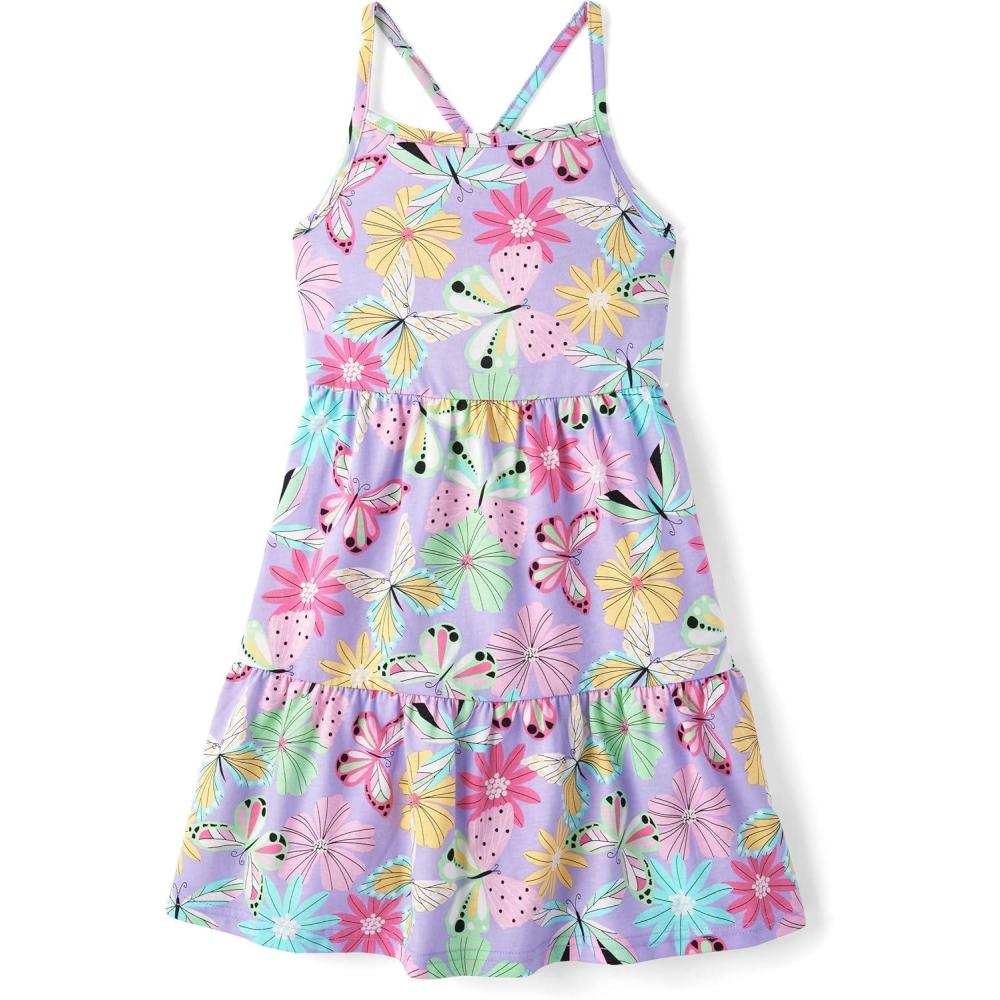 imageThe Childrens Place Girls Short Sleeve Dressy DressPetal Purple Tiered