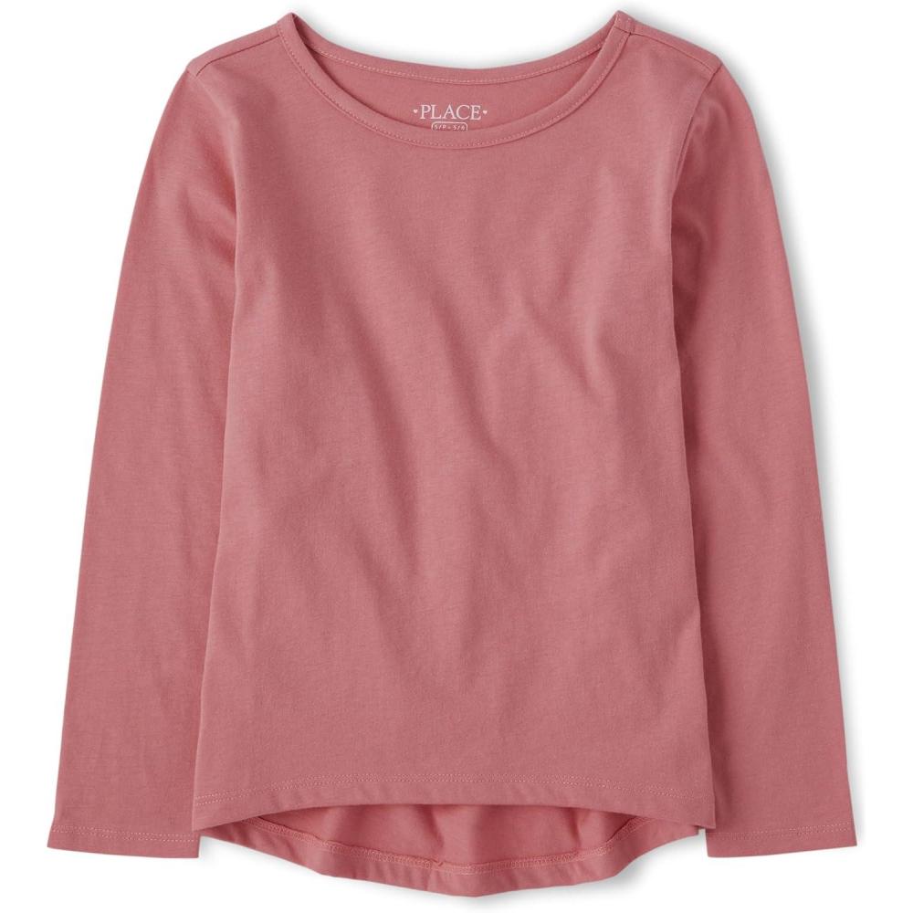 imageThe Childrens Place Girls Single Long Sleeve Basic Layering TShirtLotus Flower