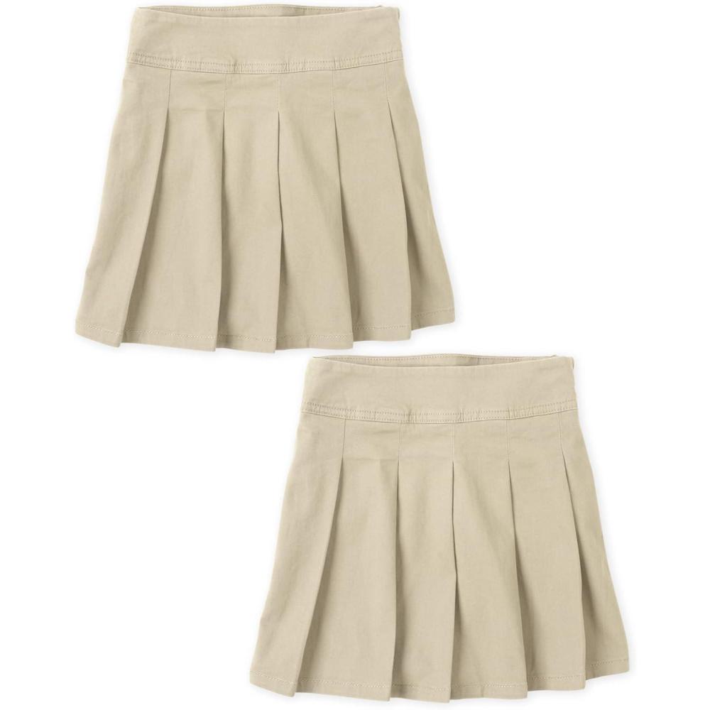 imageThe Childrens Place Girls Uniform Pleated SkortSandy 2pack