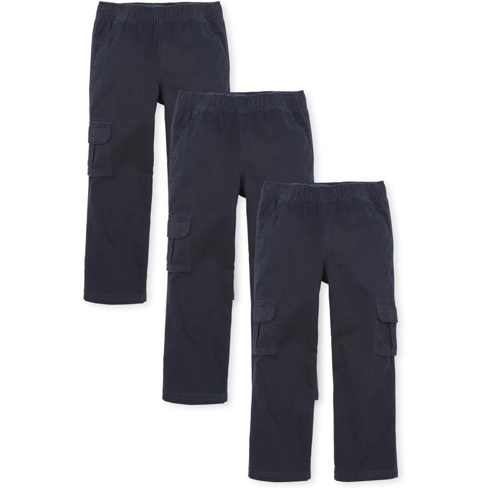 imageThe Childrens Place Pull on Cargo PantsmultipacksNew Navy 3pack